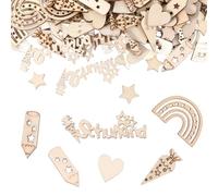 Lot de 100 confettis en bois pour la rentrée des classes - Décoration de table - Rentrée scolaire - Décoration de rentrée scolaire - Décoration de rentrée scolaire - Confettis
