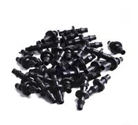 Lot de 100 connecteurs cannelés double voie 6,35 mm pour tuyau d'arrosage 4 mm 7 mm Convient pour l'irrigation paysagère et pelouse