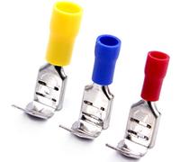 Lot de 100 connecteurs de dérivation - Bleu - 1,5-2,5 mm² - Largeur de connecteur : 6,3 mm - Cosses de câble - Double répartiteur de cosses plates