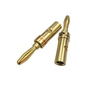 Lot de 100 connecteurs de fiche Banane en Laiton plaqué Or de 4 mm for câbles de Haut-Parleur(50Red 50Black)