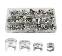 Lot de 100 connecteurs excentriques plaqués nickel, 4 types de meubles, fixations d'armoire