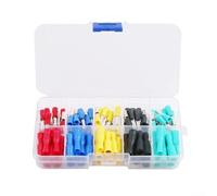 Lot de 100 connecteurs isolants mâles et femelles, couleurs mélangées, conducteurs en laiton et manchons de tube en cuivre, traités sous pression à froid et isolés en PVC pour la sécurité du câblage