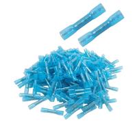 Lot de 100 connecteurs thermorétractables, 16-14 AWG - Bleu - Étanche | Épissure de fil à sertir électrique pour marine, câble, câblage