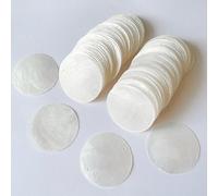 Lot de 100 coquilles rondes de 5,1 cm avec 2 trous, tranche de coquille ronde polie - Perles Capiz - Accessoires décoratifs faits à la main pour le bricolage (blanc)