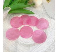 Lot de 100 coquilles rondes de 5,1 cm avec 2 trous, tranche de coquille ronde polie - Perles Capiz - Accessoires décoratifs faits à la main pour le bricolage (rose)