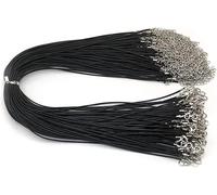 Lot de 100 Cordon Collier avec Chaîne et Fermoir, 18 Pouces Longueur Collier Cordon de Cire, Cordon pour Pendentif, Bracelets et Bracelets de Cheville pour Fabrication de Bijoux (Noir)