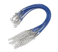 Lot de 100 cordons de collier en cuir PU 1,5/2 mm - Kit de cordons tressés enduits de cire avec breloques for bracelet, fournitures de fabrication de bijoux(Dark Blue,2x230mm)
