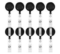 Lot de 100 cordons rétractables avec clip de ceinture en métal pour accrocher des cartes, des porte-clés (noir)