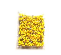 Lot de 100 cosses de câble isolées VE - Connecteurs de fils électriques à sertir en laiton 22 AWG 0,5 mm² E0508 - Embouts de câble étamés(Yellow)