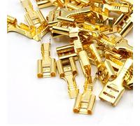 Lot de 100 cosses plates en laiton 6,3 mm 0,5-1,5 mm²