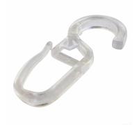 Lot de 100 crochets à clipser avec œillet de 10 mm pour anneaux de rideau - Crochets plissés en plastique pour douche et rideaux de 30 mm de long, matériau PC, design réutilisable