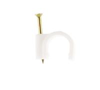 - Lot de 100 crochets de fixation Ø14mm - Blanc