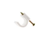 Zenitech - Attaches Plastiques Ø4mm avec Clou Spécial Béton - Idéal pour Fixer Câbles Électriques - Certifié Conforme Norme CE - Lot de 100 - Blanc