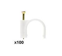 - Lot de 100 crochets de fixation Ø6mm - Blanc