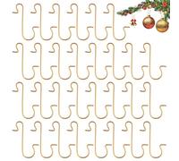 Lot de 100 crochets décoratifs de Noël, crochets décoratifs pour arbres de Noël, crochets décoratifs essentiels en fil métallique pour décorations de sapin de Noël, décoration de fête, doré