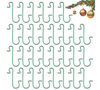 Lot de 100 crochets décoratifs de Noël, crochets décoratifs pour arbres de Noël, crochets décoratifs en fil métallique pour décorations de sapin de Noël, décoration de fête, vert