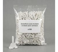 Lot de 100 croisillons auto-nivelant à visser pour carreaux de 2 à 18 mm pour carrelage - 2 mm
