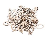 Lot de 100 croix en bois en forme de poisson pour décoration de table de baptême, communion, confirmation, fête prénatale, décoration de table de baptême ou de communion