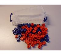 Lot de 100 cubes à empiler un coffret pratique, 1,7 x 1,7 cm 2-farbig (rot, blau)