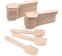 Lot de 100 cuillères jetables en bois biodégradables et compostables 95 mm