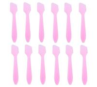 Lot de 100 cuillères jetables en plastique pour le visage - 8 cm - Cuillère à crème pour le visage - Mini cuillère - Mélangeur - Applicateur de maquillage - Outil de beauté (rose)