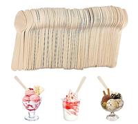 Lot de 100 cuillères mini, à dessert, à glace, biodégradables pour crème glacée, gâteau, gelée, yaourt