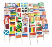Lot de 100 cure-dents - Drapeau de l'Europe - Mini drapeaux de cocktail - Pour cupcake - Pays euro - Drapeaux du monde - Drapeaux européens - Cure-dents pour bâton Eurovision 2025 - Décoration de fête