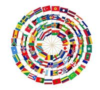 Lot de 100 cure-dents internationaux pour cocktail - Double face - Décoration européenne - Petit drapeau du monde - Cure-dents pour décoration de fête, cocktail, cupcake