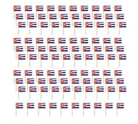 Lot de 100 cure-dents multicolores en forme de drapeau international pour décoration de gâteaux, desserts, festival, fête à thème