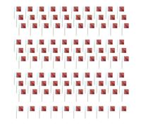 Lot de 100 cure-dents multicolores en forme de drapeau international pour décoration de gâteaux, desserts, festival, fête à thème