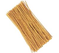 Lot de 100 cure-pipes à paillettes dorées - Fil chenille de 30 cm - Fil de nettoyage de pipe pour artisanat, bricolage, projets d'artisanat, fil chenille - Pour bricolage et décoration