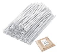 Lot de 100 cure-pipes blancs et colorés pour pipes à tabac, extra longs et moelleux, idéal pour les cure-pipes et les projets de bricolage