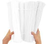 Lot de 100 Cure-Pipes Blancs Pour Bricoler, Bricoler et Concevoir des Animaux, Des Figurines Et d'Autres Formes, Décorer des Arts et des Travaux Manuels