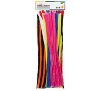 Lot de 100 cure-pipes en fil chenille - 10 couleurs assorties - Diamètre : 14 mm - Longueur : 50 cm - Idéal pour les enfants - Pour bricoler des animaux, des figurines et d'autres formes