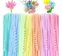 Lot de 100 cure-pipes en fil chenille de 30 cm - Couleur macaron | En peluche flexible - Multicolore - Pour bricolage et décoration