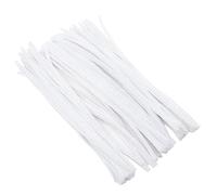 Lot de 100 cure-pipes en fil chenille pour travaux manuels, décorations, gratte-pipes, en peluche pliée, pour enfants, pour le bricolage, le bricolage, les travaux manuels, Noël, fait à la main, blanc
