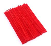 Lot de 100 cure-pipes - Fil chenille rouge - 6 mm x 30 cm - Fil de nettoyage de pipe pour travaux manuels, projets d'artisanat, fil chenille - Pour bricolage et décoration - Rouge