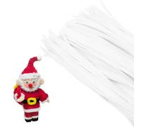 Lot de 100 cure-pipes pour loisirs créatifs, arbres de Noël et couronnes, projets de bricolage, travaux manuels faits à la main pour Thanksgiving, la fête des mères, Noël, Halloween (blanc, 30 cm x 6