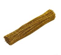 Lot de 100 cure-pipes scintillants pour les vacances et les enfants - Tiges en polyester chenille - Diamètre : 3 mm - 45 mm - Longueur : 30 cm - Outils de bricolage créatifs (doré)
