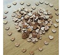 Lot de 100 cœurs en bois naturel pour décoration de table de mariage