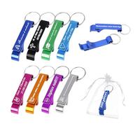 Lot de 100 Décapsuleur Porte-Clés Personnalisé en Aluminium, Multifonctionnel Ouvre Bouteille, Gravure Texte/icônes/Datum/Name, Cadeau Mariage Événements Festivals Rassemblements (100)