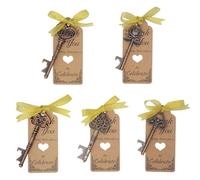 Lot de 100 décapsuleurs vintage avec cartes de remerciement pour invités, décoration de table, baptême, anniversaire, communion, cadeau de mariage et accessoires de cadeaux d'invités (cuivre antique)