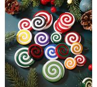 Lot de 100 décorations de Noël en forme de canne à sucre d'orge à la menthe poivrée pour sapin de Noël, décorations de Pâques, Action de grâce, artisanat pour loisirs créatifs (Pastel)