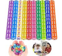 Lot de 100 dés de jeu de dés de 12 mm de couleurs pour jeux de cartes de table, jeu de dés, jeu de dés de couleurs pour enfants et adultes, enseignement, casino, jeux de table, fête