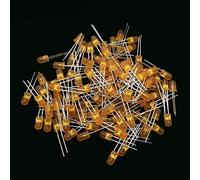 Lot de 100 diodes LED 3 mm Blanc Vert Rouge Bleu Jaune Orange Rose Violet Blanc chaud Tête ronde Diode LED DIY (100 pièces orange)