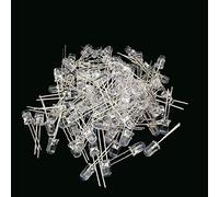 Lot de 100 diodes LED 3 mm Blanc Vert Rouge Bleu Jaune Orange Rose Violet Blanc chaud Tête ronde Diode électroluminescente DIY (100 pièces Blanc-Wram)