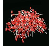 Lot de 100 diodes LED 3 mm Blanc Vert Rouge Bleu Jaune Orange Rose Violet Blanc chaud Tête ronde Diode LED DIY (100 pièces rouge)