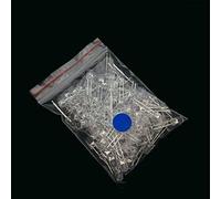 Lot de 100 diodes LED 5 mm Blanc Vert Rouge Bleu Jaune Orange Rose Violet Blanc chaud Lampe LED à tête ronde DIY (100 pièces blanc-bleu)