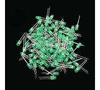 Lot de 100 diodes LED de 3 mm - Blanc, vert, rouge, bleu, jaune, orange, rose, violet, blanc chaud, tête ronde, diode électroluminescente (100 pièces)