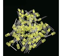 Lot de 100 diodes LED de 3 mm - Blanc, vert, rouge, bleu, jaune, orange, rose, violet, blanc chaud, tête ronde, diode électroluminescente (100 jaunes)